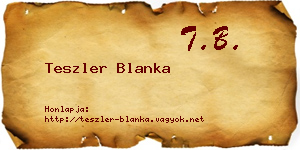 Teszler Blanka névjegykártya